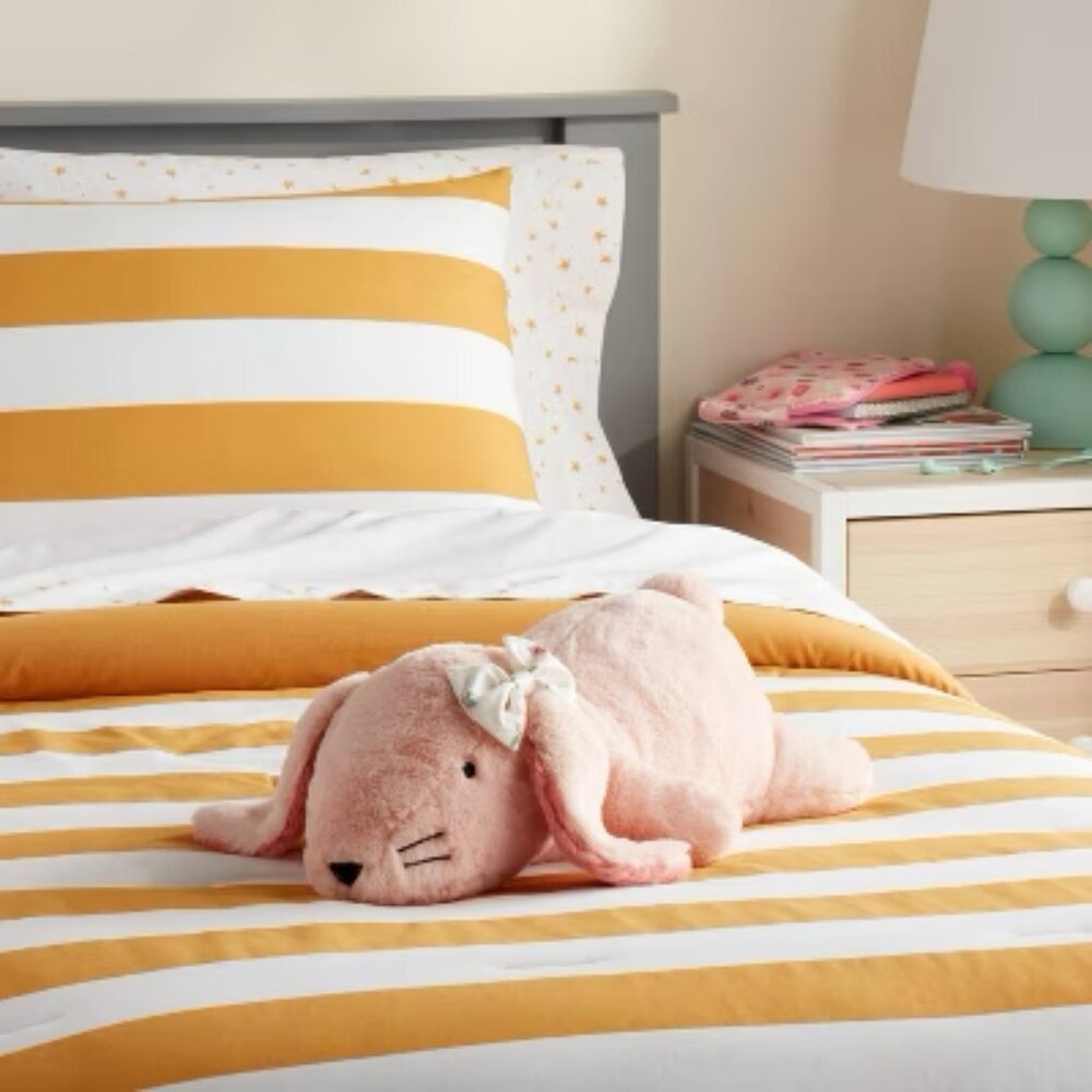 Bunny Weighted Plush Kids Throw Pillow Pink - Pillowfort
